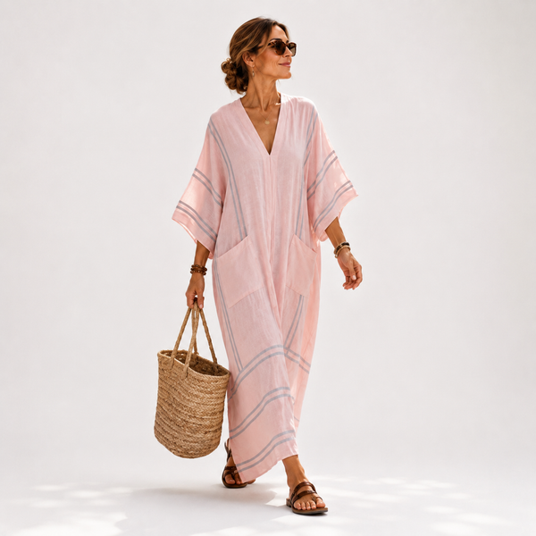 Caftan Soraya Rayures Roses