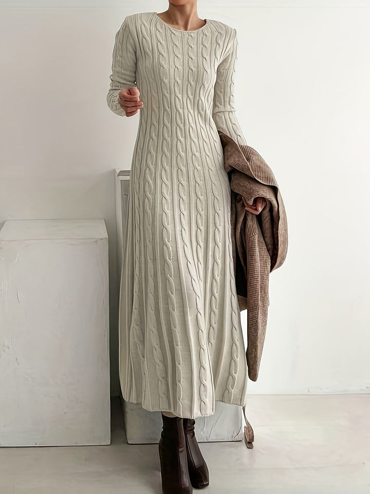 Sarah | Robe Maxi en Tricot Câblé Confortable