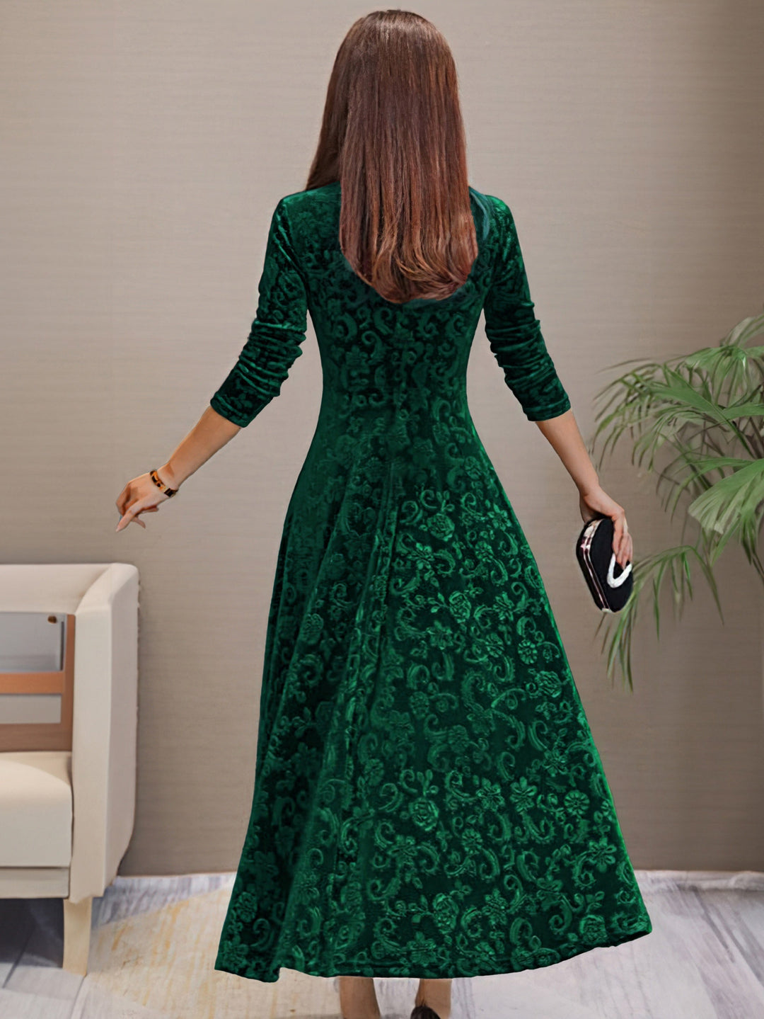 Sandrine | Robe d'Élégance en Velours pour les Fêtes
