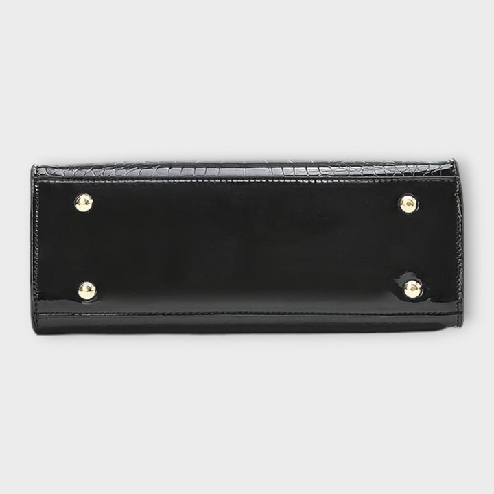 Emilie | Sac à main en cuir crocodile brillant