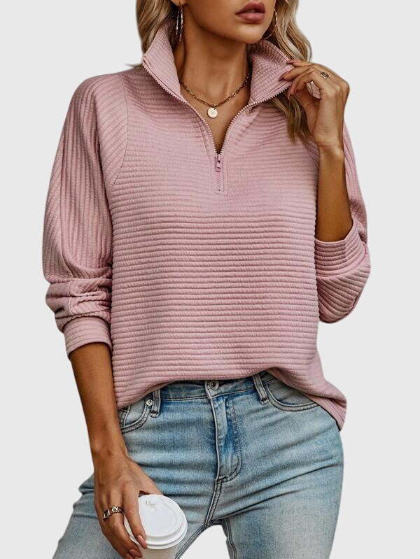 Christine | Pull élégant à demi zip