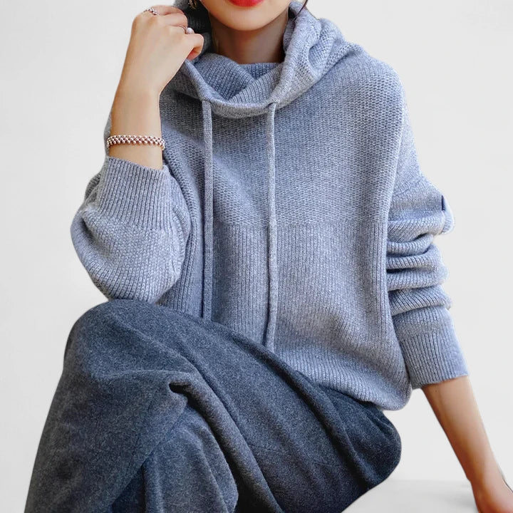 Jeanne | Sweat à Capuche Tricoté Confortable