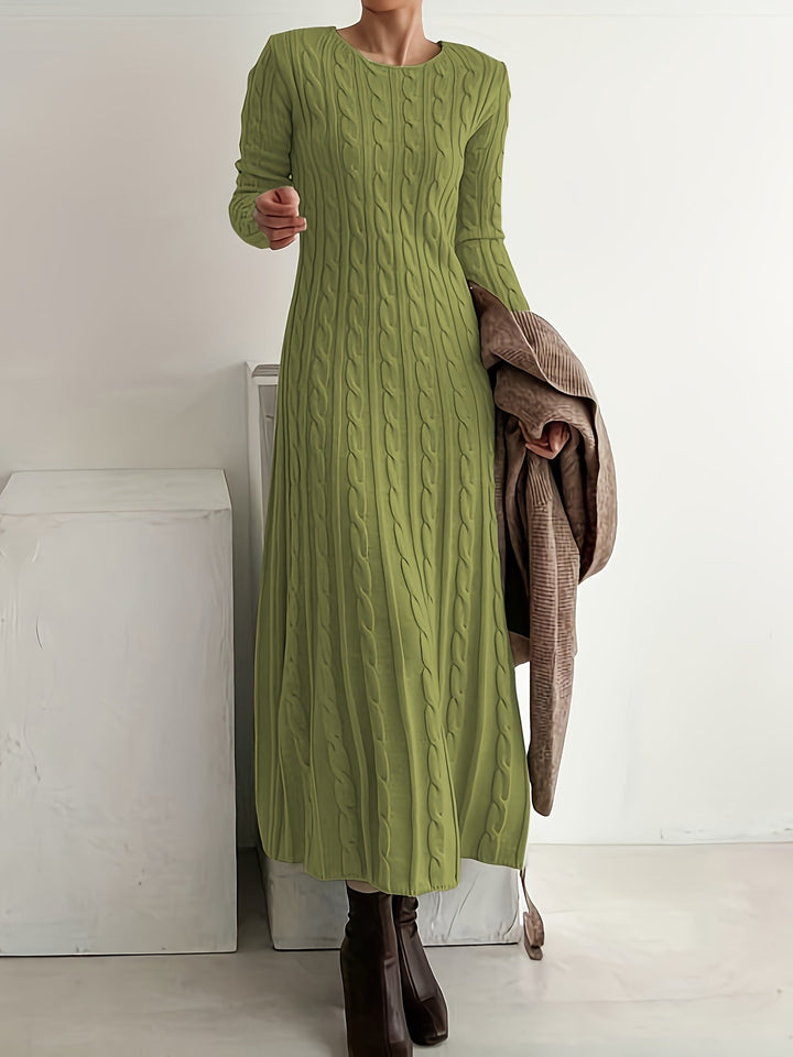 Sarah | Robe Maxi en Tricot Câblé Confortable
