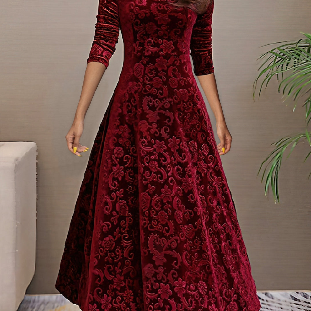 Sandrine | Robe d'Élégance en Velours pour les Fêtes