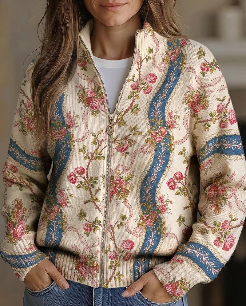 Camila - Cardigan à Fleurs de Grimpante