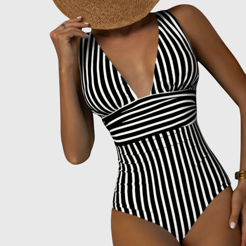 Sidonie | Maillot de bain une pièce à rayures avec soutien
