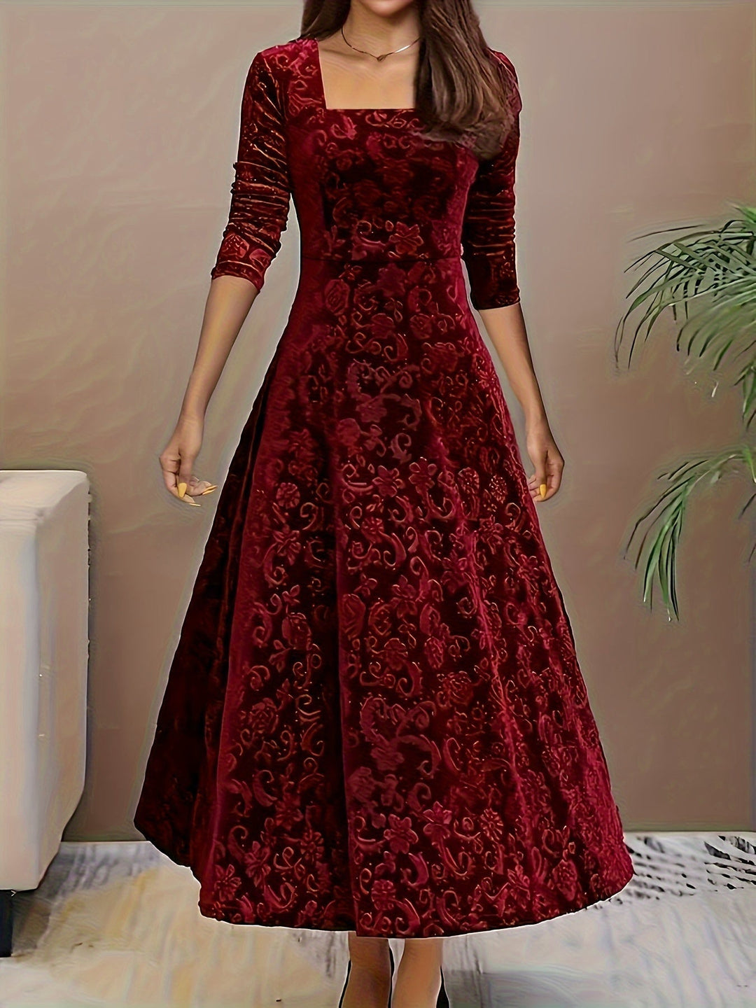 Julie | Robe Maxi Élégante à Motifs