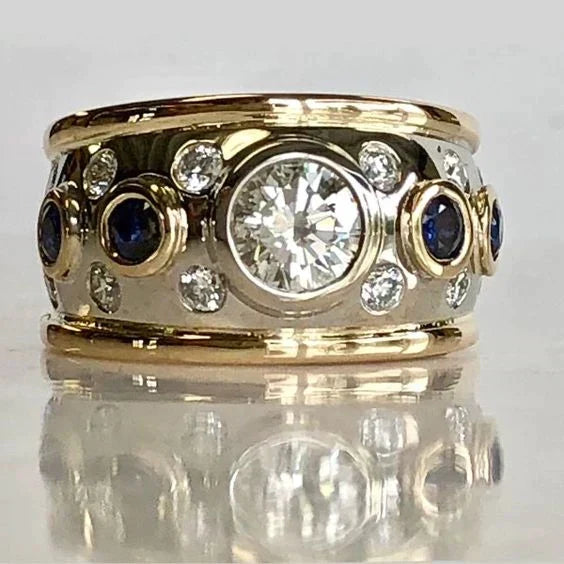 Bague Vintage en Zirconia Guldinlagt