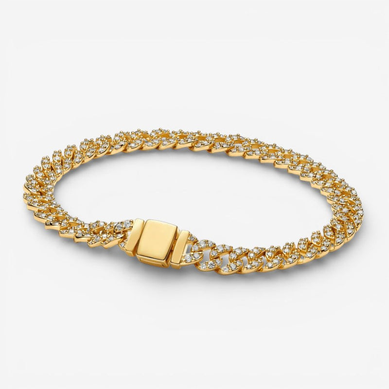 Bracelet cubain en moissanite
