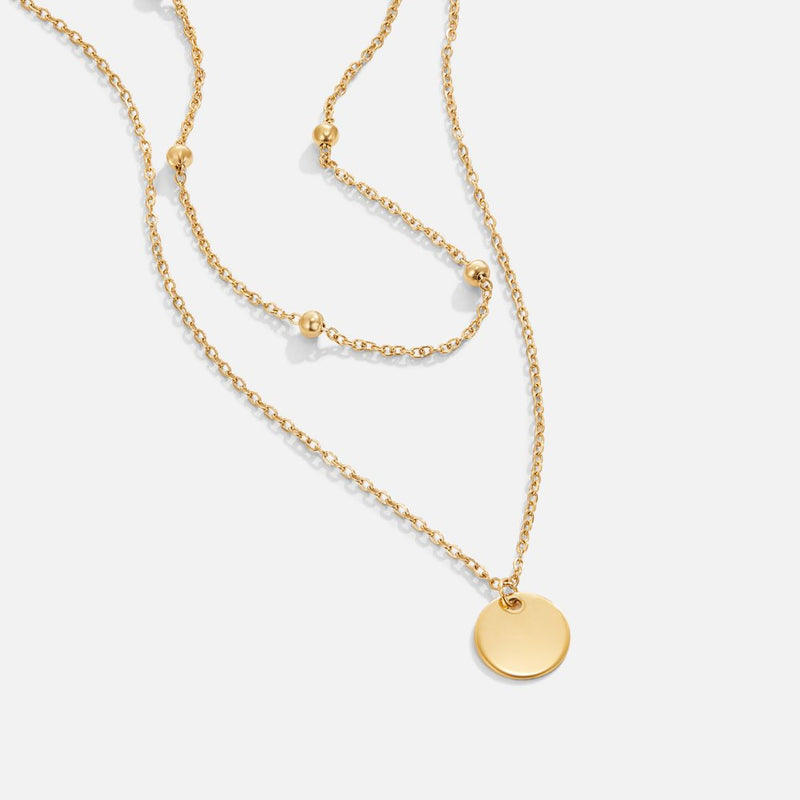 Anne-Léna – Collier double chaîne en or avec pendentif